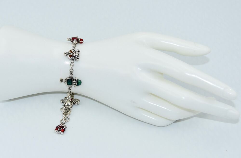 Brighton Schoolhouse Charm Bracelet Family Children Teacher Enamel Silver-plated